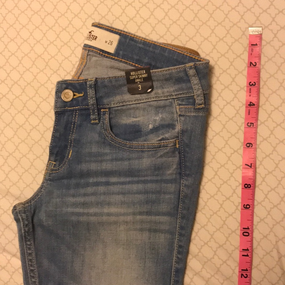 Sold. Hollister distressed light wash jeans - Picture 9 of 10